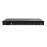 Conmutador Switch KVM de 8 Puertos con vídeo VGA HD15 y USB 2.0 de StarTech, SKU SV831DUSBU. Ideal para estantes de rack 1U.
