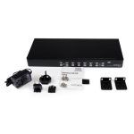 Conmutador Switch KVM de 8 Puertos con vídeo VGA HD15 y USB 2.0 de StarTech, SKU SV831DUSBU. Ideal para estantes de rack 1U.