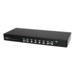 StarTech.com Conmutador Switch KVM 1U con OSD y cables, 8 puertos USB A, vídeo VGA HD15, SKU SV831DUSBUK