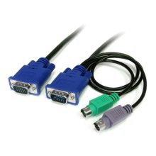 Imagen del cable KVM StarTech.com de 1,8m, ultra delgado todo en uno con conectores VGA y PS/2, SKU SVECON6