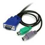 Imagen del cable KVM StarTech.com de 1,8m, ultra delgado todo en uno con conectores VGA y PS/2, SKU SVECON6