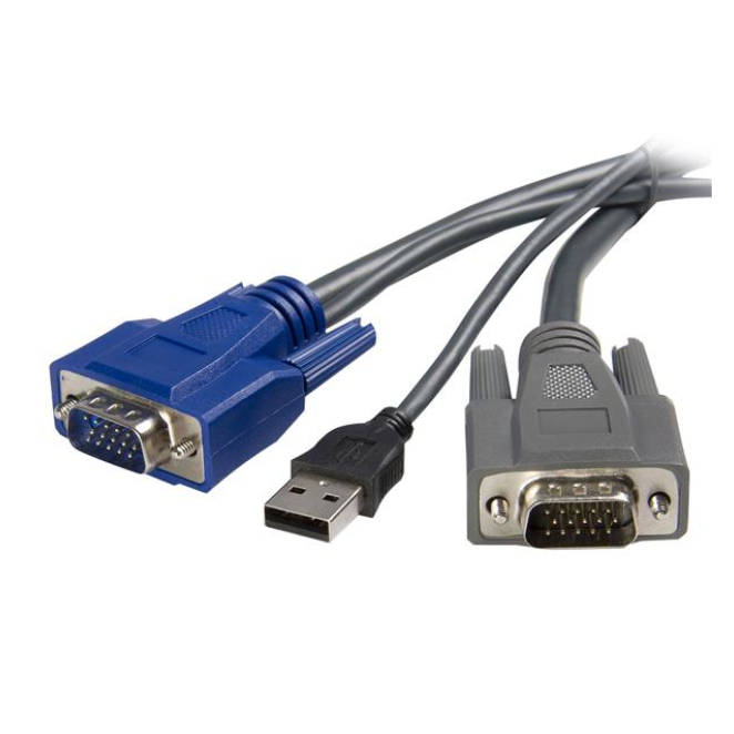 StarTech Cable KVM USB VGA ultra delgado 1,8m StarTech.com Cable KVM USB VGA 2 en 1 Ultra Delgado de 1,8 metros, SKU SVUSBVGA6, ideal para conectar múltiples dispositivos.