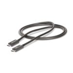 Cable de 1 metro Thunderbolt 4 de StarTech.com con transferencia de datos a 40Gbps, PD 100W para carga rápida, soporte de vídeo 4K/8K, y certificación Intel. Compatible con USB4, Thunderbolt 3, USB 3.2, USB Tipo C, y DisplayPort. SKU: TBLT4MM1M