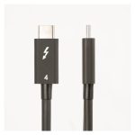 Cable de 1 metro Thunderbolt 4 de StarTech.com con transferencia de datos a 40Gbps, PD 100W para carga rápida, soporte de vídeo 4K/8K, y certificación Intel. Compatible con USB4, Thunderbolt 3, USB 3.2, USB Tipo C, y DisplayPort. SKU: TBLT4MM1M