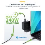 Cable Thunderbolt 5 de StarTech.com de 3 metros, con velocidad de transferencia de hasta 120Gbps, Power Delivery de 240W, resolución 8K a 60Hz, SKU TBLT5MM1M240W