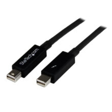 Cable de 2 metros Thunderbolt macho a Thunderbolt macho en color negro de StarTech.com, SKU TBOLTMM2M, ideal para transferencias de datos rápidas y seguras.