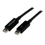 Cable StarTech.com Thunderbolt macho a macho de 3 metros en color negro. SKU: TBOLTMM3M