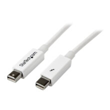 Cable StarTech de 3 metros Thunderbolt de color blanco con conectores macho a macho, SKU: TBOLTMM3MW