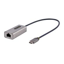 StarTech.com Adaptador USB-C a Ethernet modelo US1GC30B2, adaptador USB 3.0 de red Ethernet Gigabit 10/100/1000 Mbps con cable de 30cm incorporado, sin controladores