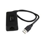 Vista del extensor USB 1.1 de StarTech.com, modelo USB110EXT2, con un puerto y alcance de 40m a través de cable Ethernet Cat5 Cat6 UTP RJ45