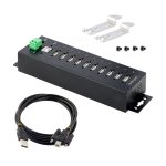 StarTech.com Hub Concentrador USB 2.0 de 10 Puertos resistente con Protección de ESD de Nivel 4, SKU USB210AIND-USB-A-HUB