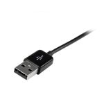 Imagen del cable StarTech.com USB 2.0 de 50cm para cargador y datos compatible con Asus Transformer Tablet, SKU USB2ASDC50CM, en color negro