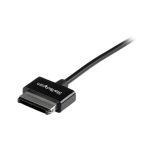 Imagen del cable StarTech.com USB 2.0 de 50cm para cargador y datos compatible con Asus Transformer Tablet, SKU USB2ASDC50CM, en color negro