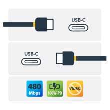 Cable de 2 metros color blanco StarTech.com USB-C a USB-C con capacidad de entrega de alimentación de 5A, SKU USB2C5C2MW