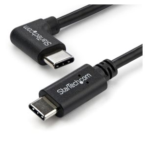 StarTech.com Cable de 1m USB-C a USB-C acodado a la derecha, compatible con USB Tipo C, modelo USB2CC1MR