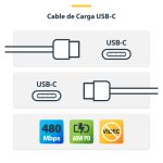 StarTech.com Cable de carga USB-C de 3 metros para laptop y móvil, blanco, SKU USB2CC3MWHE