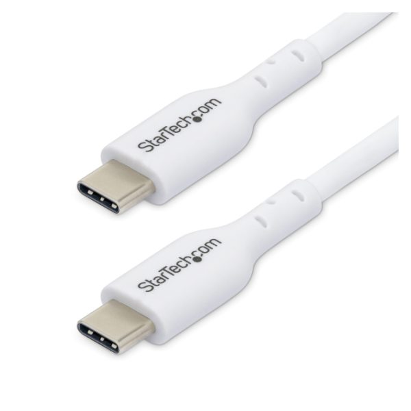 StarTech.com Cable de carga USB-C de 3 metros para laptop y móvil, blanco, SKU USB2CC3MWHE