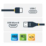 Cable adaptador StarTech.com de 1 metro USB-C a Micro B, compatible con USB 2.0 y SKU USB2CUB1M