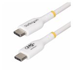 StarTech.com Cable de Carga para Portátil USB-C de 1m, USB 2.0 Tipo C, certificación USB-IF, PD 240W EPR, recubrimiento de TPE, SKU USB2EPR1MW - Blanco