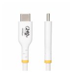 StarTech.com Cable de Carga para Portátil USB-C de 1m, USB 2.0 Tipo C, certificación USB-IF, PD 240W EPR, recubrimiento de TPE, SKU USB2EPR1MW - Blanco