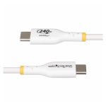 StarTech.com Cable de Carga para Portátil USB-C de 2 metros, tipo USB 2.0, blanco, con certificación USB-IF, potencia de hasta 240W, recubrimiento de TPE, SKU USB2EPR2MW