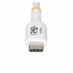 StarTech cable de carga para portátil USB-C de 4 metros, USB 2.0 tipo C, color blanco, certificación USB-IF, PD 240W, recubrimiento de TPE, SKU USB2EPR4MW