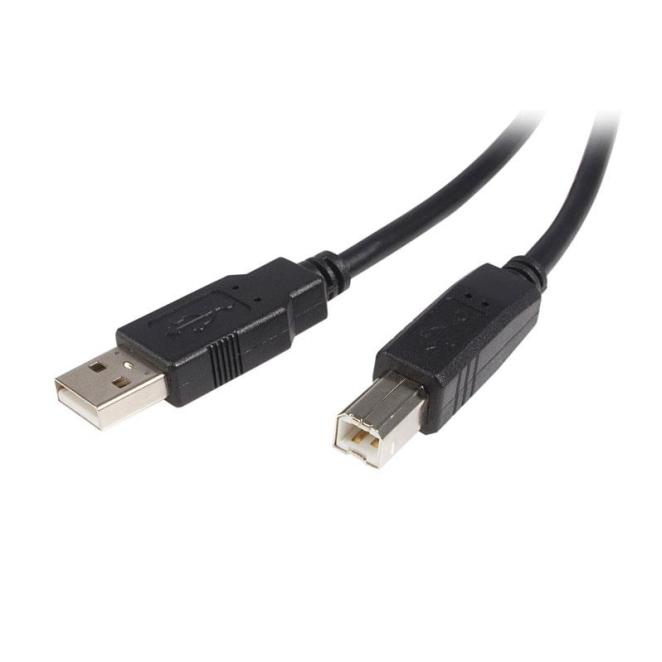 StarTech Cable USB 50cm para Impresora con Conectores USB A y USB B Cable USB de 50cm StarTech para impresora, con un conector USB A macho y un conector USB B macho. Adaptador negro. SKU: USB2HAB50CM