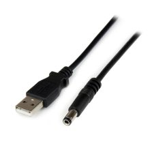 Cable adaptador StarTech.com de 1 metro, USB A macho a conector coaxial tipo N de 5,5mm, ideal para alimentación de corriente de 5V DC. SKU: USB2TYPEN1M