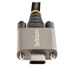 StarTech.com Cable USB-C de 1 metro con tornillos laterales de fijación, velocidad de 10Gbps y carga por entrega de alimentación PD de 100W, SKU USB31CCSLKV1M