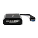 Imagen del adaptador StarTech USB32DVIPRO que convierte USB 3.0 a DVI y VGA, soportando una resolución de hasta 2048x1152. Ideal para monitores externos y compatible con Mac y Windows.