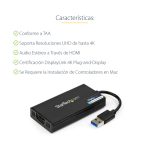 StarTech.com Adaptador Gráfico Externo USB 3.0 a HDMI UltraHD 4K 30Hz, certificado DisplayLink, compatible con Mac y Windows, SKU USB32HD4K