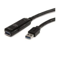 Imagen del Cable Extensor Alargador USB 3.0 SuperSpeed Activo de 3 metros de StarTech.com, modelo USB3AAEXT3M, con conector USB A Macho a Hembra, en color negro