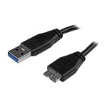 Imagen del Cable micro USB 3.0 delgado de 1 metro de StarTech.com SKU USB3AUB1MS, ideal para transferencias de datos rápidas