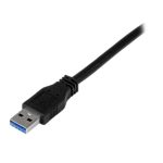 StarTech.com cable certificado de 2 metros USB 3.0 Super Speed, con un conector USB B macho y un conector USB A macho, en color negro. SKU: USB3CAB2M