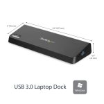 StarTech.com Docking Station USB 3.0 para 2 Monitores HDMI y DisplayPort 4K, Ref: USB3DOCKHDPC. USB 3.0 a 4x USB-A, Ethernet, HDMI y DP - Replicador de Puertos Universal para Ordenador Portátil Mac/Win.