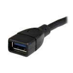 StarTech.com Cable Extensor USB 3.0 de 15cm, alargador USB 3.0 SuperSpeed en color negro, SKU USB3EXT6INBK