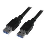 Cable USB 3.0 de 3 metros de la marca StarTech.com con conectores A a A macho, SKU USB3SAA3MBK, ideal para transferencias de datos rápidas