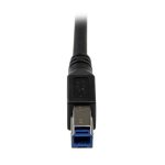 Cable USB 3.0 de 1 metro de StarTech.com, con conector USB B Macho a USB A Macho acodado en ángulo derecho, color negro, SKU USB3SAB1MRA