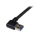 Cable USB 3.0 de 1 metro de StarTech.com, con conector USB B Macho a USB A Macho acodado en ángulo derecho, color negro, SKU USB3SAB1MRA
