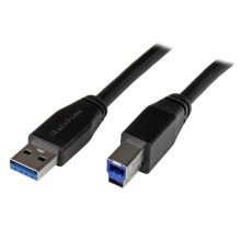 StarTech.com Cable Activo USB 3.0 SuperSpeed de 5 metros, Conector A Macho a B Macho, SKU: USB3SAB5M