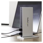 StarTech.com Docking Station USB 3.0 para dos monitores con conexiones DVI y soporte vertical. SKU: USB3SDOCKDD