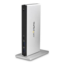 StarTech.com Docking Station USB 3.0 para dos monitores con conexiones DVI y soporte vertical. SKU: USB3SDOCKDD