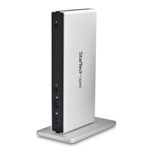 StarTech.com Docking Station USB 3.0 para dos monitores con conexiones DVI y soporte vertical. SKU: USB3SDOCKDD