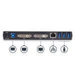 StarTech.com Docking Station USB 3.0 para dos monitores con conexiones DVI y soporte vertical. SKU: USB3SDOCKDD