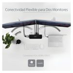 Estación de acoplamiento StarTech.com USB 3.0 para 2 monitores con conexiones HDMI, DVI y VGA. Incluye hub ladrón con 3 puertos USB-A, Ethernet y audio. SKU: USB3SDOCKHDV