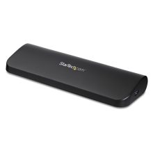 Estación de acoplamiento StarTech.com USB 3.0 para 2 monitores con conexiones HDMI, DVI y VGA. Incluye hub ladrón con 3 puertos USB-A, Ethernet y audio. SKU: USB3SDOCKHDV