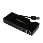 StarTech.com Replicador de Puertos USB 3.0 de Viajes con HDMI o VGA, ideal para portátiles - SKU USB3SMDOCKHV