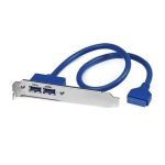 StarTech.com Cabezal Bracket de 2 puertos USB 3.0 SuperSpeed con conexión a Placa Base, SKU USB3SPLATE. Adaptador USB de alta velocidad.
