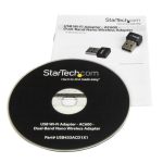 StarTech.com Micro Adaptador de Red Inalámbrica Wifi USB AC600 Externo - Wireless 1T1R 802.11ac - 2,4GHz y 5GHz, SKU USB433ACD1X1