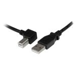 StarTech.com Cable Adaptador USB de 2 metros con conector USB A macho y USB B macho en ángulo izquierdo, SKU: USBAB2ML